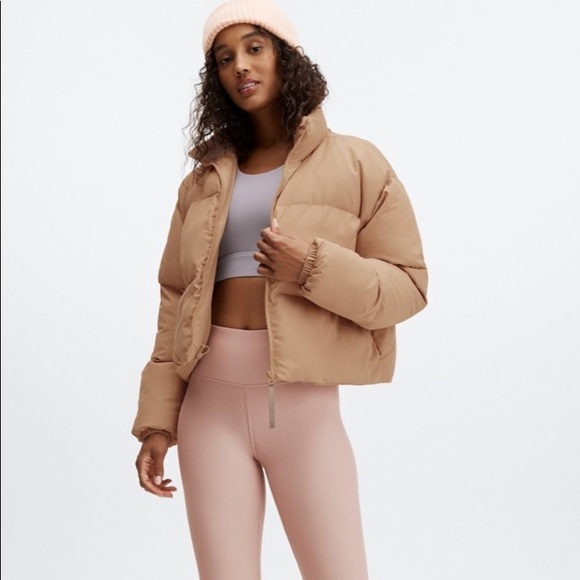 Fabletics Wander Cropped Puffer Jacket In Desert - Picture 2 of 8